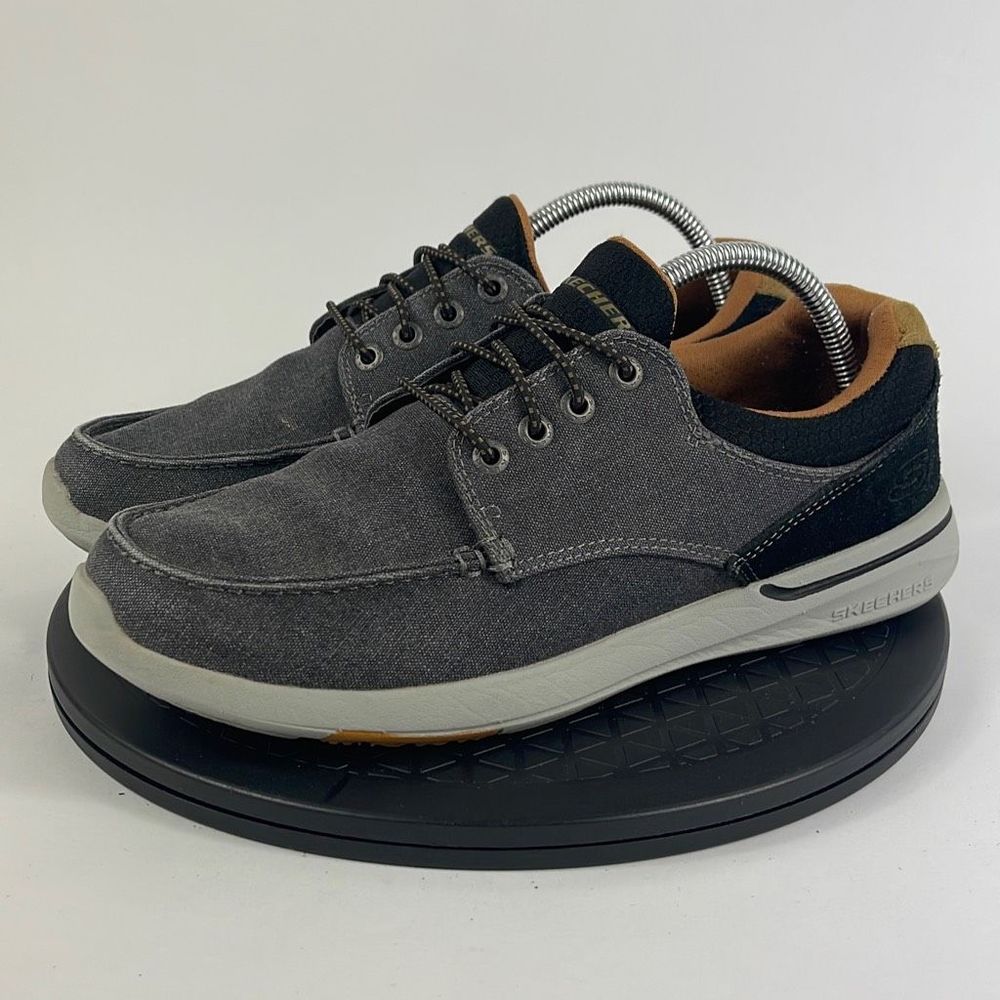Skechers Relaxed Fit Elent Gray Casual Comfort Boat Shoes 65493